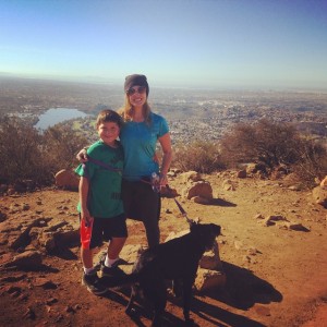 Hiking up Cowles Mountain with the brother and the buddy